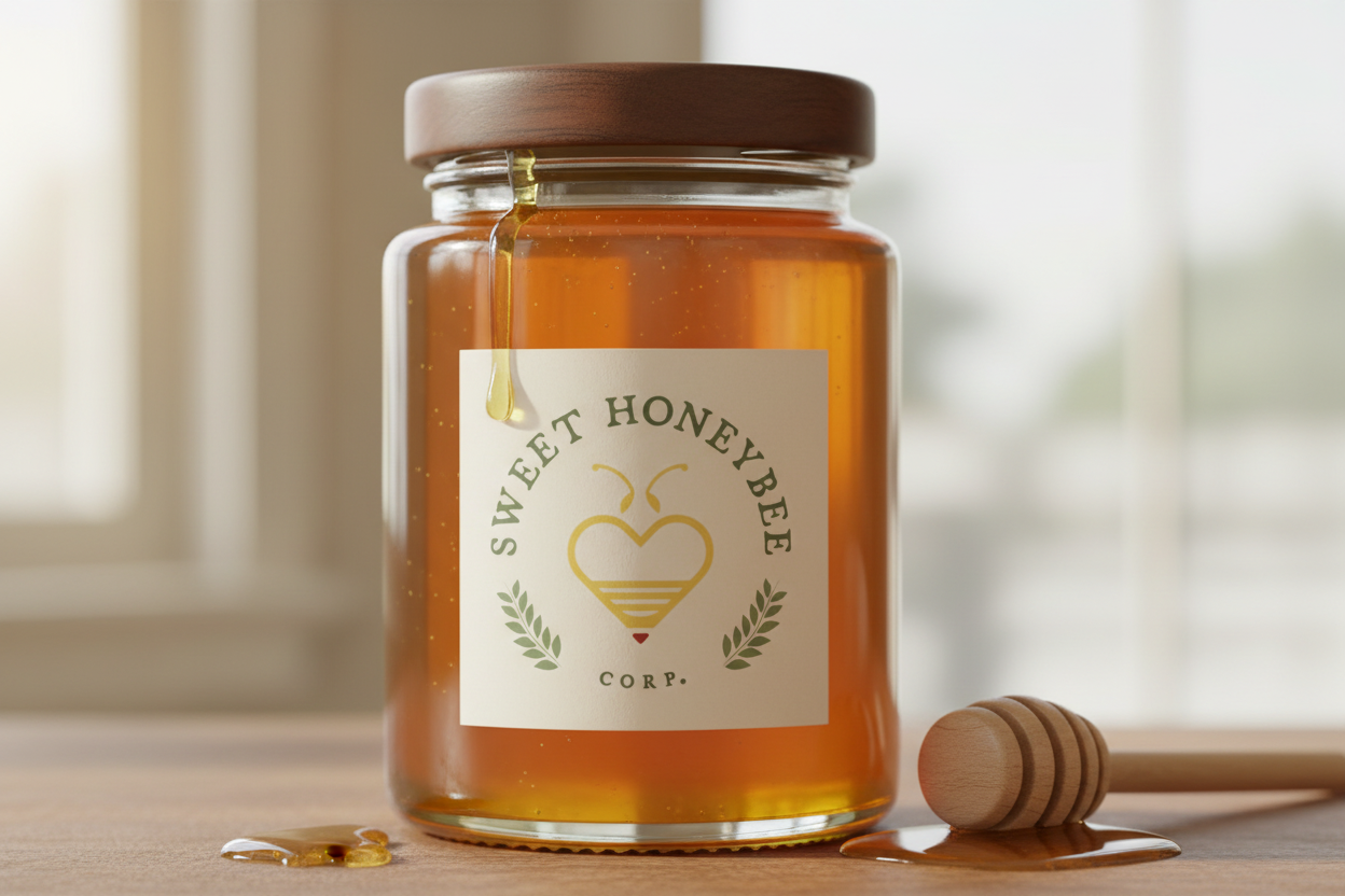 Personalized Sweet Honeybee Corp. honey jar